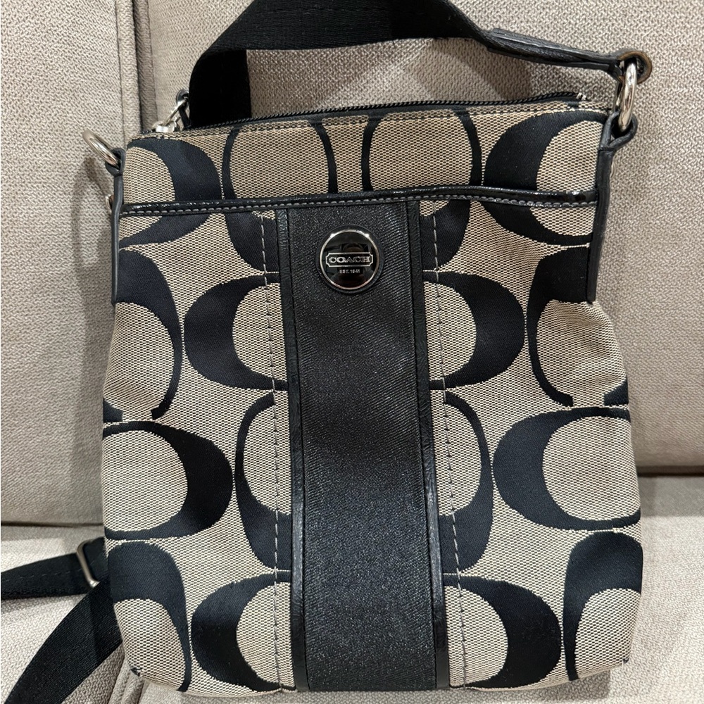 Coach Black and Tan Crossbody Bag